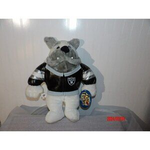 Vintage 1998 Play Football Oakland Raiders NFL 11" Stuffed Bulldog Plush w/ Tag